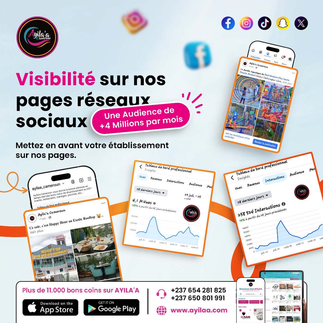 Promotion de vos produits/services à travers nos réseaux sociaux